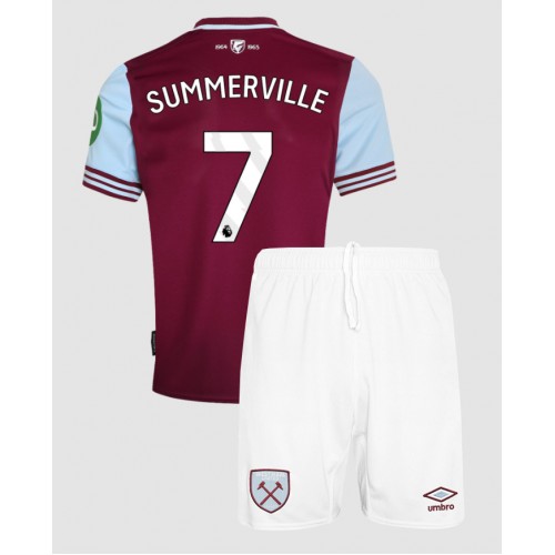 Fotbalové Dres West Ham United Crysencio Summerville #7 Dětské Domácí 2024-25 Krátký Rukáv (+ trenýrky)